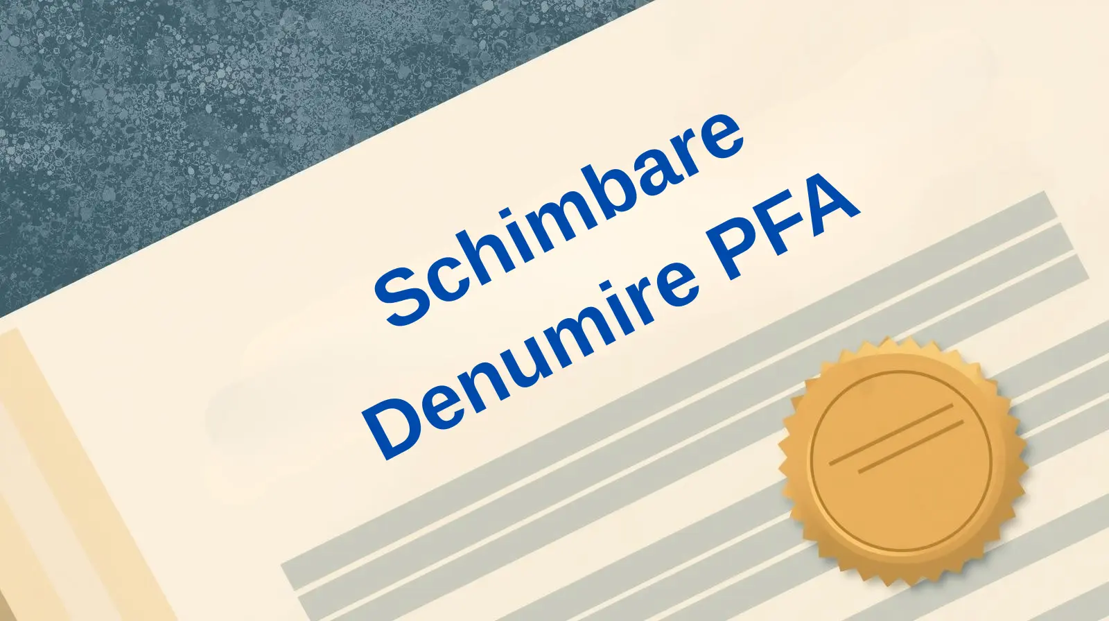 schimbare denumire pfa